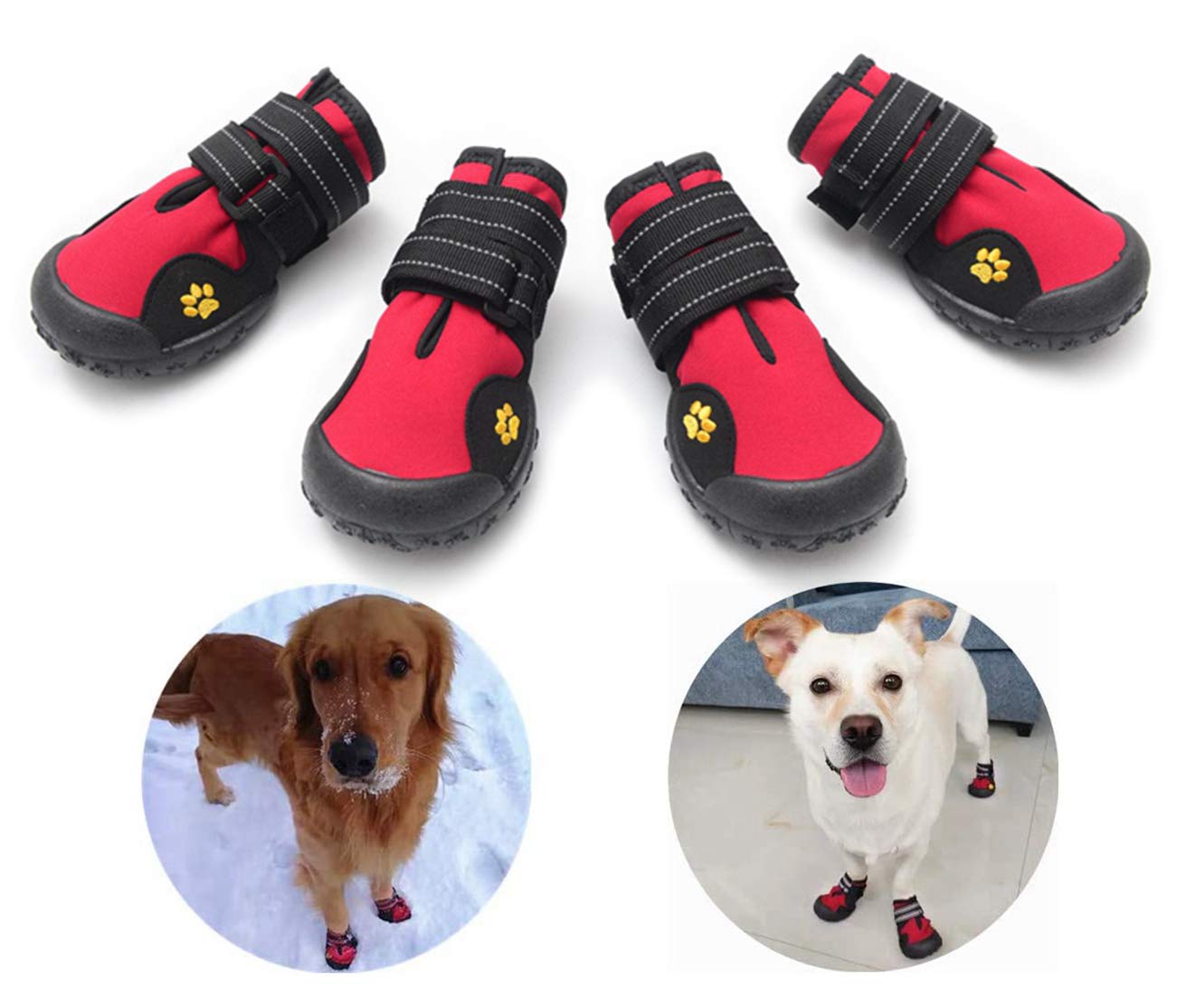 Amazon.co.jp: FLOWSIK ドッグブーツ 犬用靴 防水 ドッグブーツ 滑り